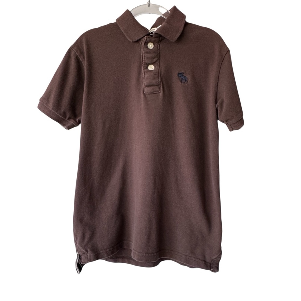 2000s Abercrombie Kids Brown Muscle Fit Polo Shirt - Size Small